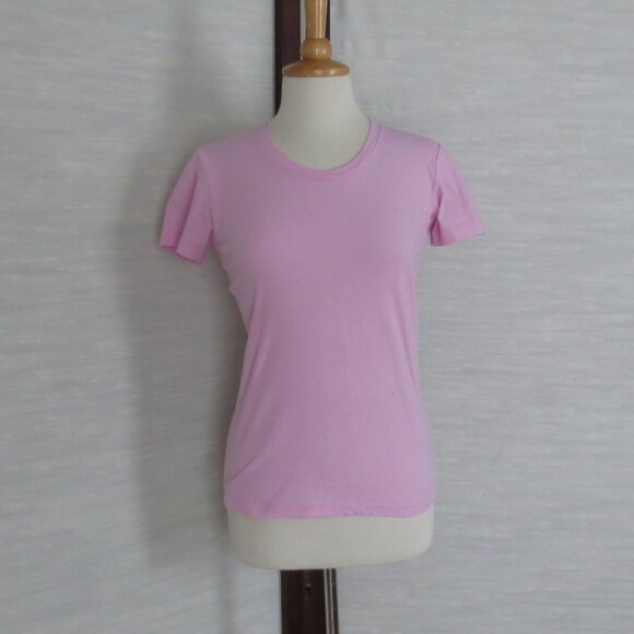 Bundle of Two American Apparel Long Cotton Tees Cherry Red & Baby Pink S Small - Picture 3 of 5